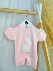 Pink Knitted Bunny Romper