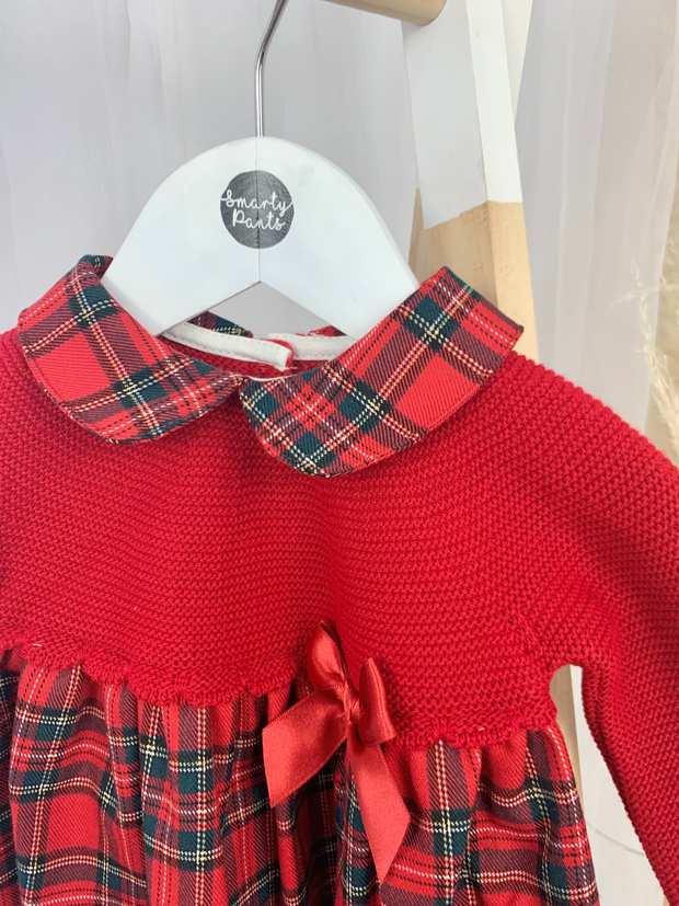 Girls 'Esther' Red & Tartan Dress