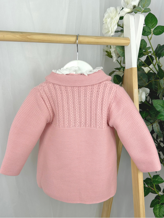 Toddler Girls Pink Knitted Coat & Dress Set (12M - 2Y)