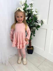 Girls 'Mae' Frilly Legging Set (18M - 8Y) - Pink
