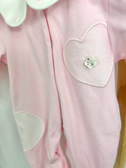 Deolinda 'Lina' Pink Heart Babygrow