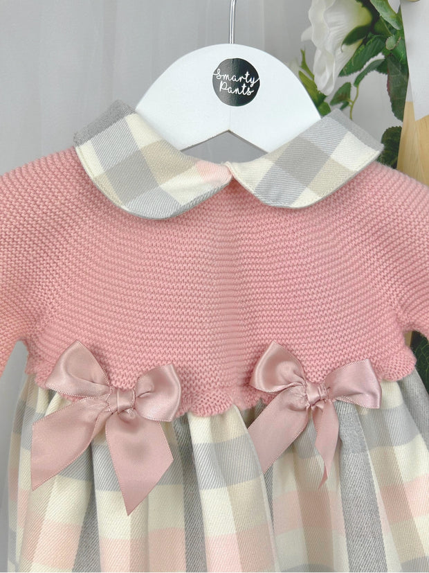 Pex Girls 'Orla' Pink Tartan Dress With Bows (NB-3Y)