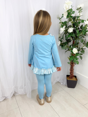 Girls 'Alba' Cross Ruffle Legging Set (18M - 9Y) - Blue