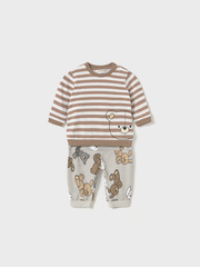 Mayoral Baby Boy Brown Teddy Double Pack Tracksuits