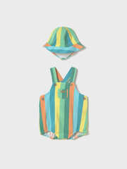 Mayoral Baby boy Striped Dungarees With Hat