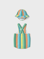 Mayoral Baby boy Striped Dungarees With Hat