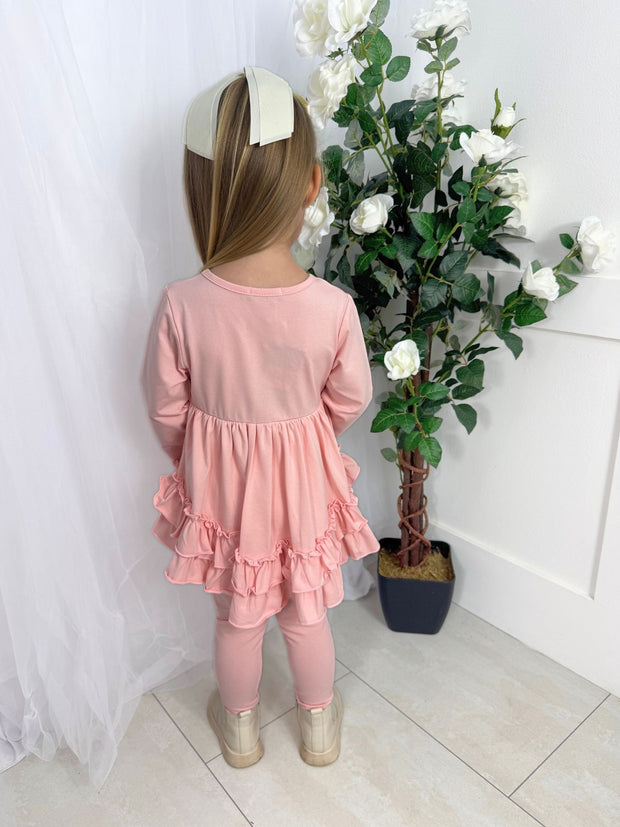 Girls 'Mae' Frilly Legging Set (18M - 8Y) - Pink