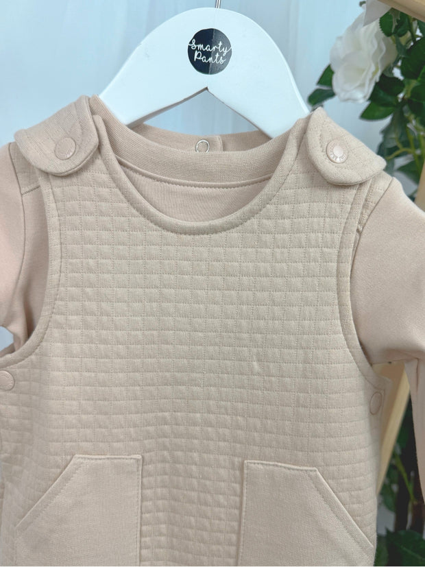 Mintini Boys Beige Top & Dungaree (3M-2Y)