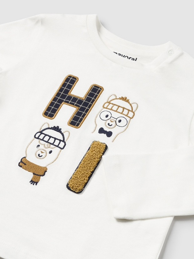 Mayoral Toddler Boy Long Sleeved 'Hi' Top