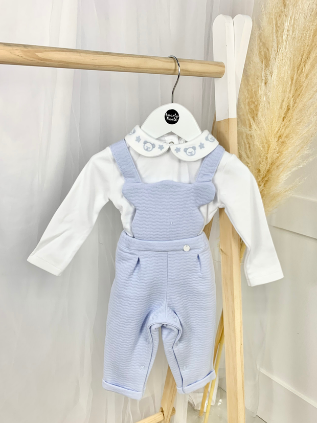 Baby Boy Blue Dungaree Outfit Set