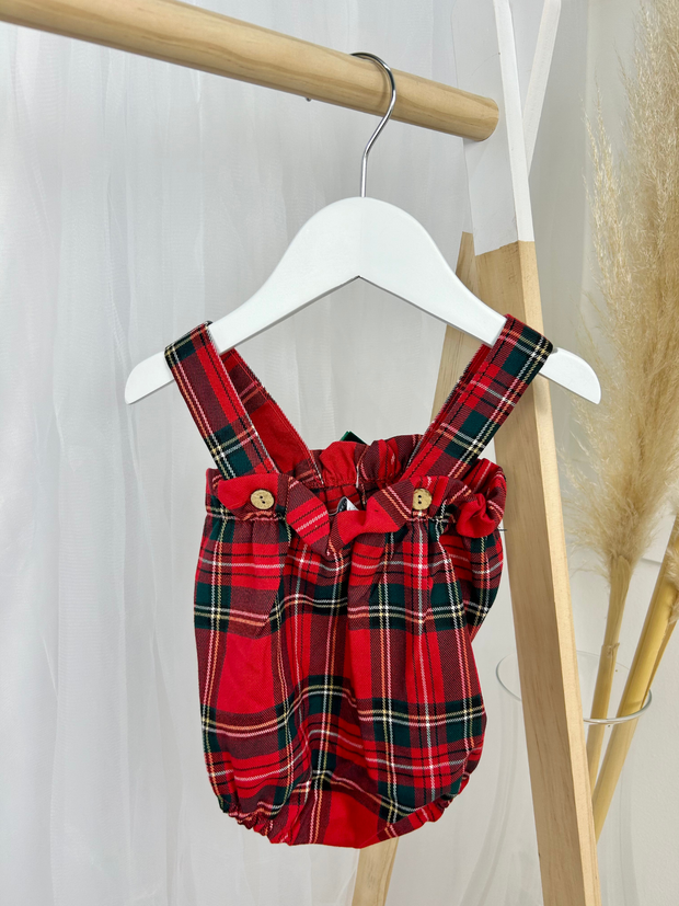 Calamaro Tartan Baby Dungaree Romper