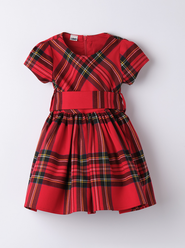 iDo Girls Festive Tartan Dress