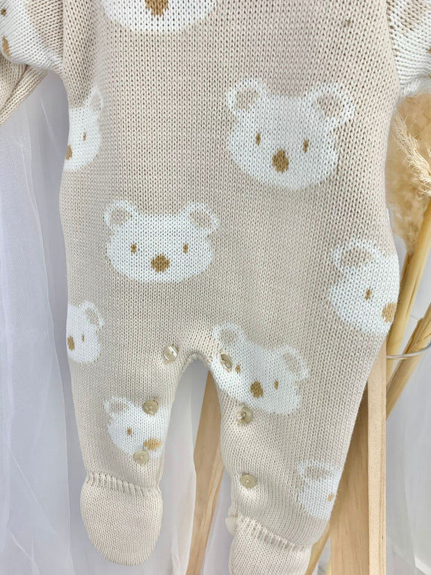 Unisex 'Benny' Teddy Print Babygrow