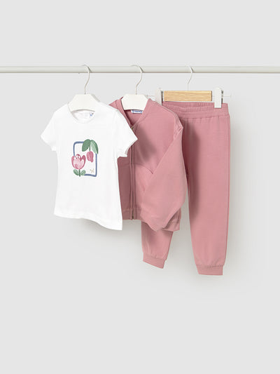 Mayoral Toddler Girl Pink 3 Piece Tracksuit (12M-4Y)