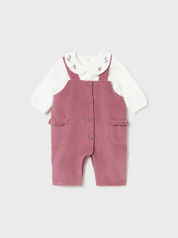 Mayoral Baby Girl Pink Dungaree Outfit Set