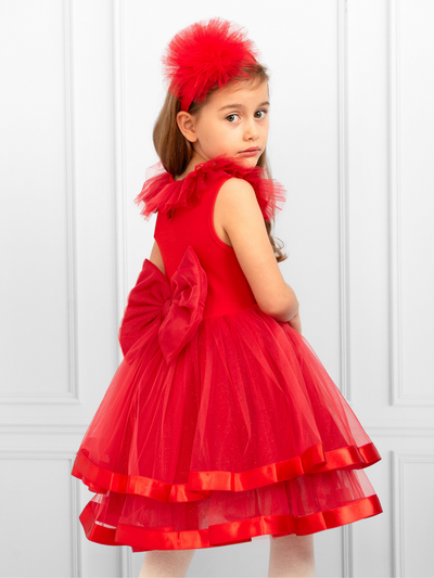 Toddler Girl Tulle Diamonte Red Party Dress Smartypants Childrenswear