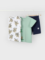 Mayoral Junior Boy Palm Trees 3 Piece Short Set - 2 Colours