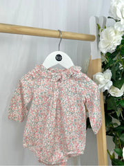 Tutto Piccolo Baby Girls Pink Floral Romper & Tights (3M-12M)