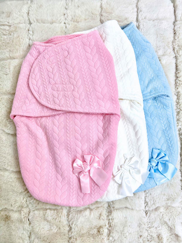 Cable Knit Baby Swaddle Wrap - 3 Colours