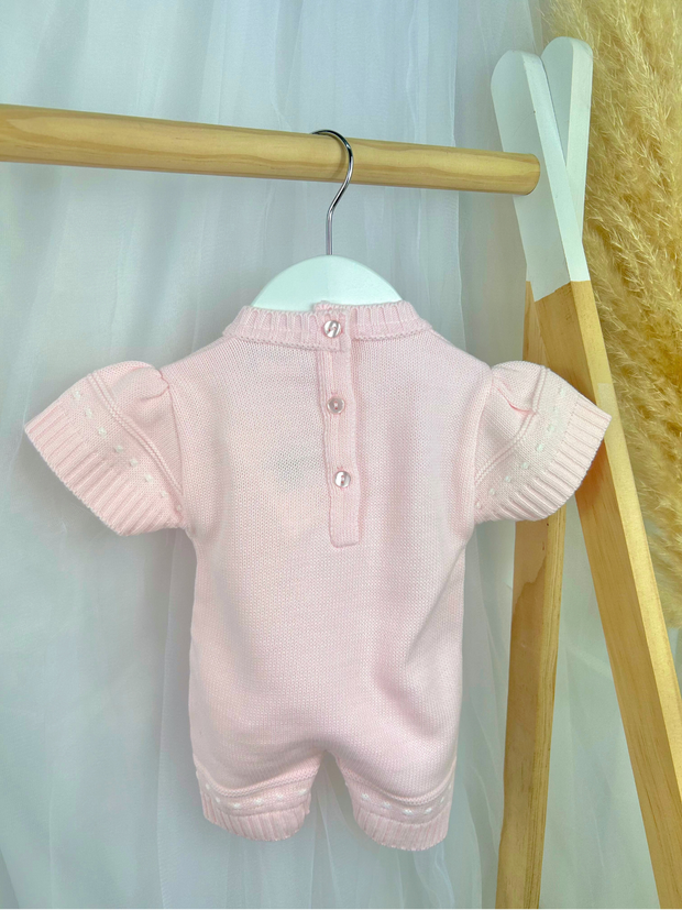 Pink Knitted Bunny Romper