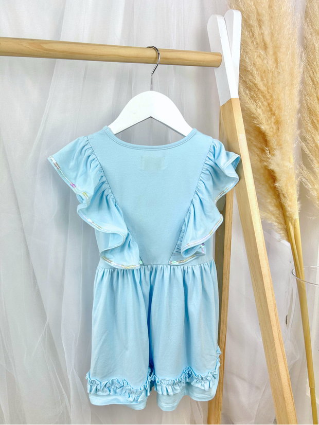 Caramelo Girls Blue Ruffle Dress