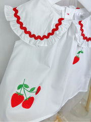 Toddler Girl Strawberry Collared Top & Trousers