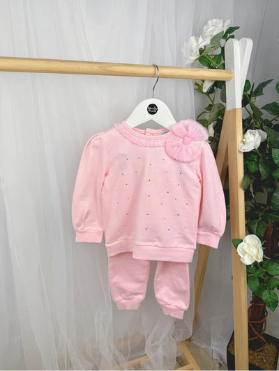 Mintini Girls Pink Diamante Tracksuit (12M - 5Y)