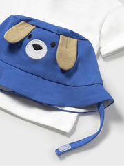 Mayoral Baby Boy Doggy Dungaree & Sun Hat- Klein Blue