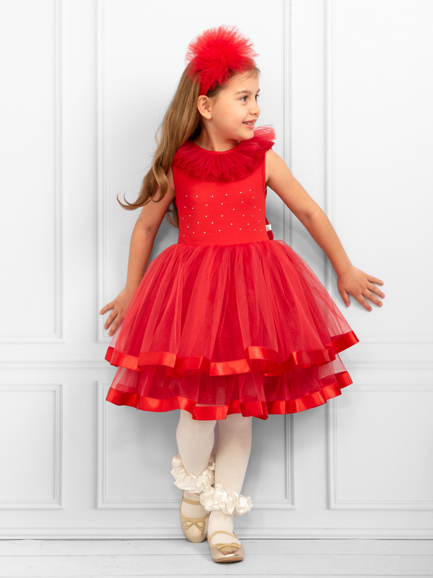 Red tulle dress girls discount