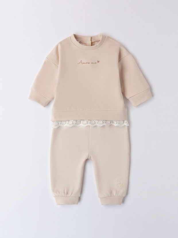 iDo Baby Girl Beige Amore Tracksuit