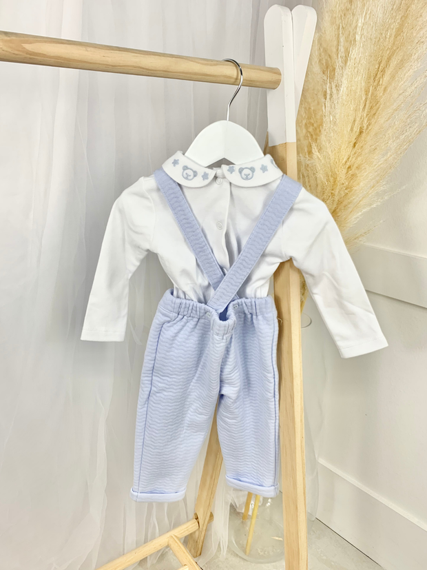 Baby Boy Blue Dungaree Outfit Set