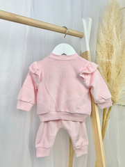 Baby Girl Velour Bunny 2 Piece Outfit Set