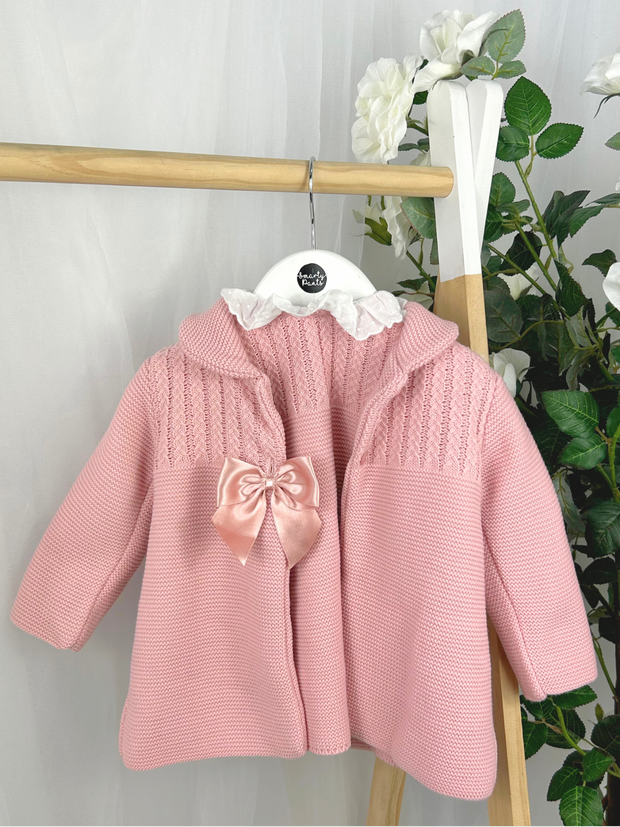 Toddler Girls Pink Knitted Coat & Dress Set (12M - 2Y)