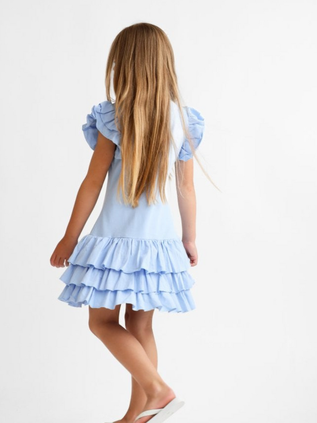 Girls 'Sian' Polo Dress - Blue