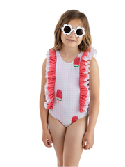 Meia Pata Watermelon Amalfi Frill Swimsuit