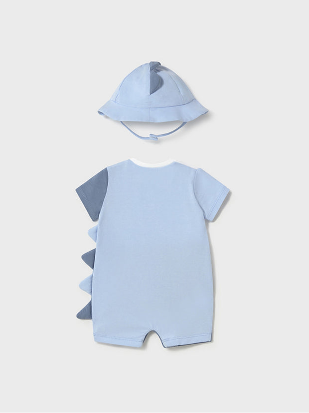 Mayoral Baby Boy Blue Dinosaur Romper & Hat