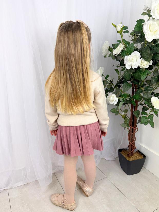 Mayoral Toddler Girl Pink Teddy Bear Jumper & Skirt (12M-4Y)