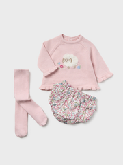 Mayoral Baby Girl Knitted Sheep Romper Set & Tights