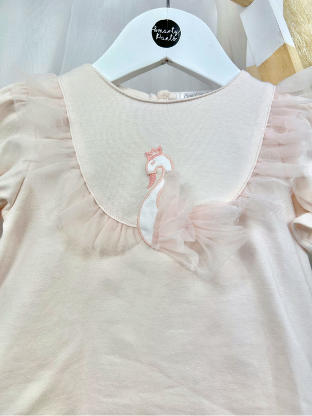 Deolinda Toddler Girl 'Opera' Swan Tulle Legging Set