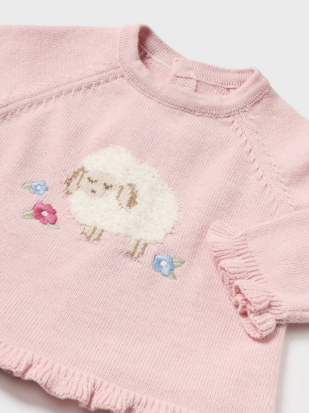 Mayoral Baby Girl Knitted Sheep Romper Set & Tights