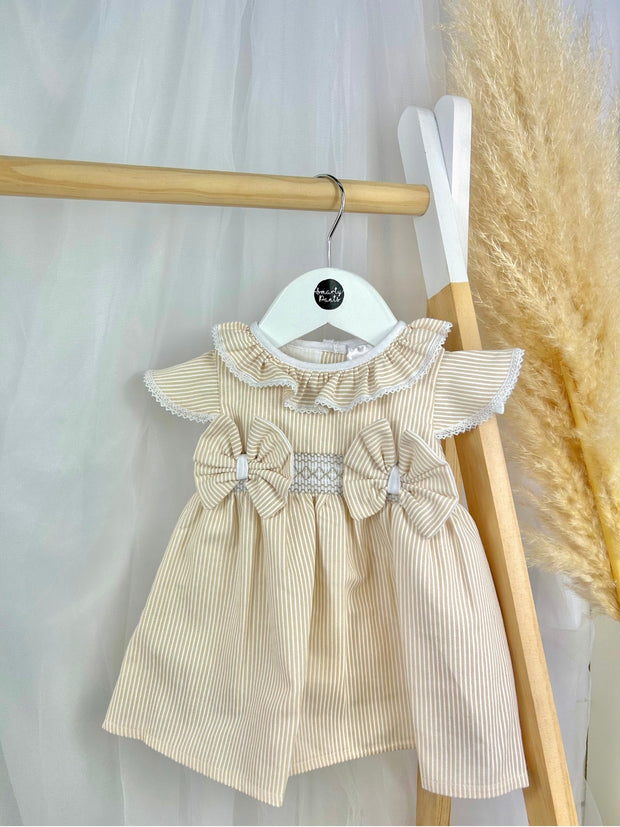 Pex Girls 'Melissa' Beige Striped Dress