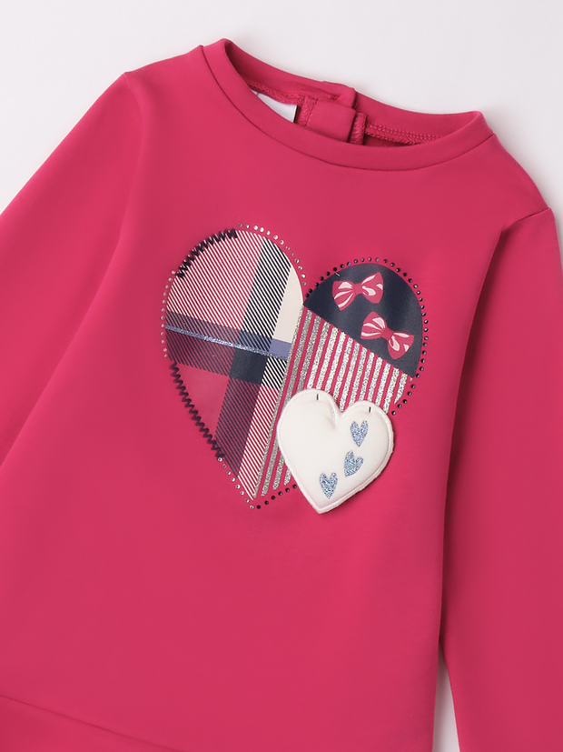 iDO Girls Pink Heart Dress