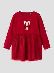 Name It Girls Red Candy Cane Christmas Dress  (9M- 5Y)
