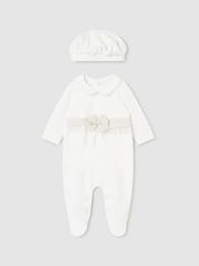 Mayoral Baby Girl Cream Babygrow With Beret - 2 Colours