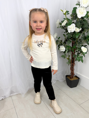 Mayoral Junior Girl Black Velvet Leggings (3Y-8Y)