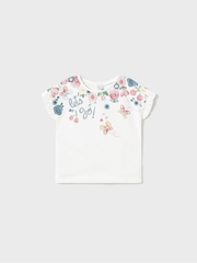 Mayoral Toddler Girl Floral Slogan T-shirt