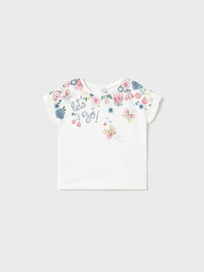 Mayoral Toddler Girl Floral Slogan T-shirt