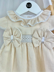 Pex Girls 'Melissa' Beige Striped Dress