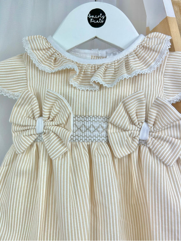 Pex Girls 'Melissa' Beige Striped Dress