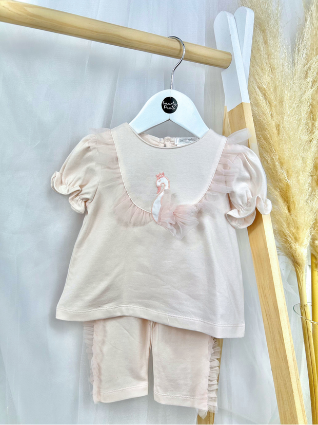 Deolinda Toddler Girl 'Opera' Swan Tulle Legging Set